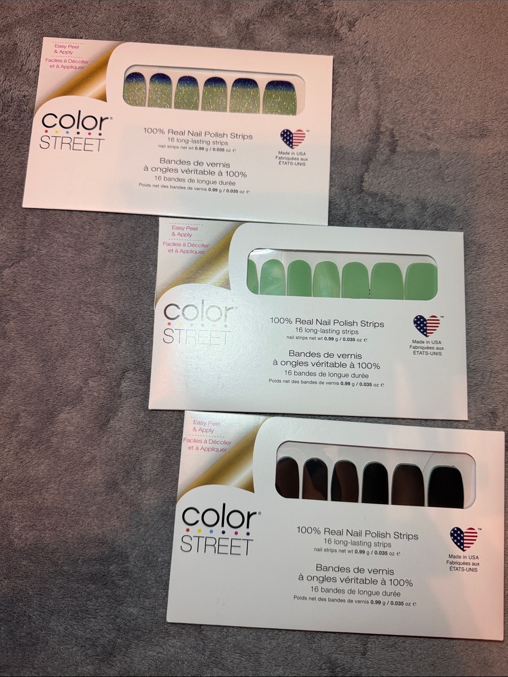 3 NEW Color Street Nail Strips